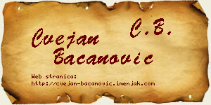 Cvejan Bacanović vizit kartica